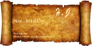 Hux Jolán névjegykártya